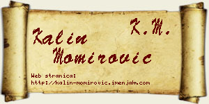 Kalin Momirović vizit kartica